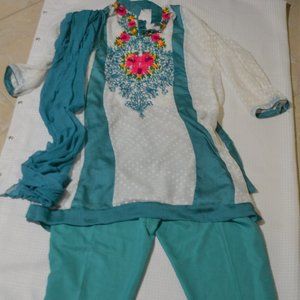 Turquoise salwar kameez